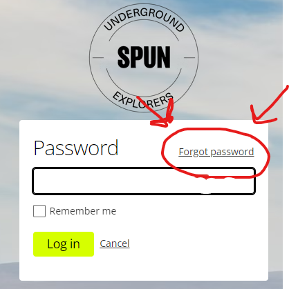 screenshot of the "Forgot Password" button.